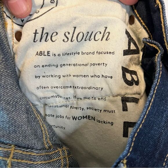 ABLE The Slouch Dark Wash Straight Leg Jeans size 24 - Picture 6 of 8
